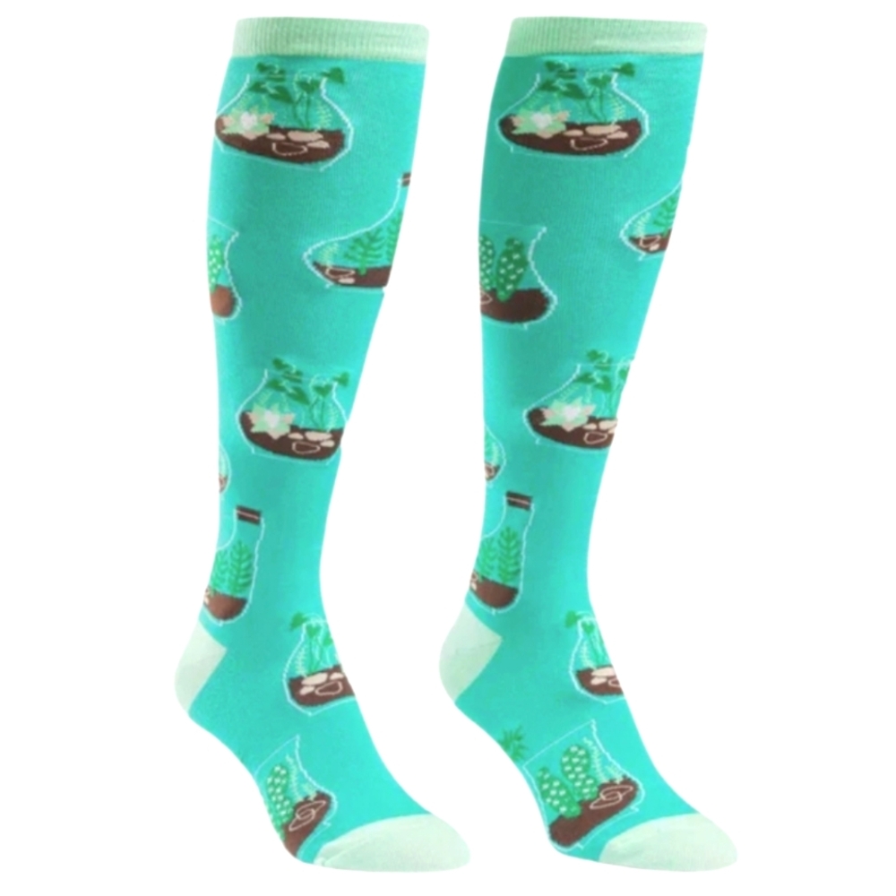 Sock It To Me Terrific Terrariums Womens Knee High Socks